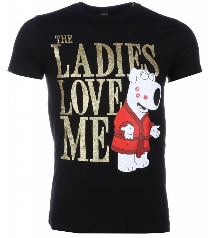 Mascherano Camisetas - The Ladies Love Me Print - Negro