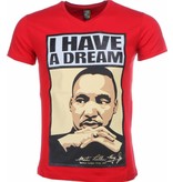 Mascherano Camisetas - Martin Luther King I Have A Dream Print - Rojo