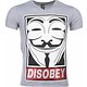Camisetas - Anonymous Disobey Print - Gris