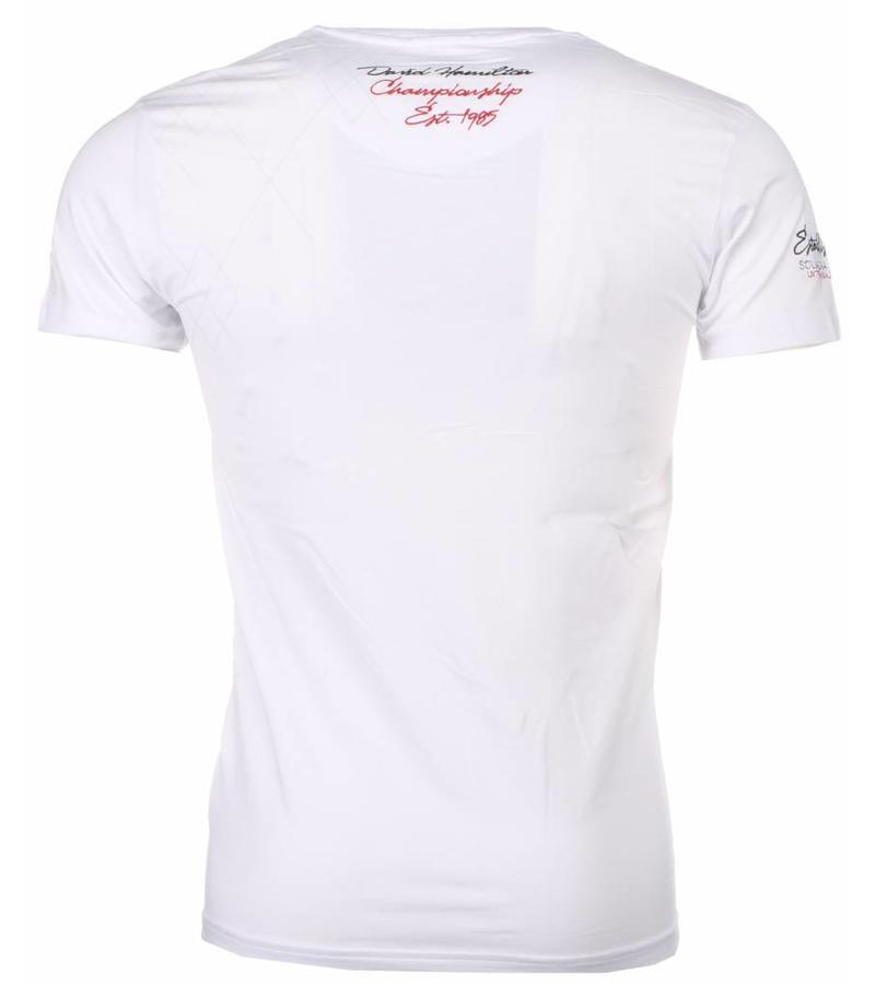 David Mello Camisetas - Squadra Azzura Bordado Camiseta italiano hombre - Blanco