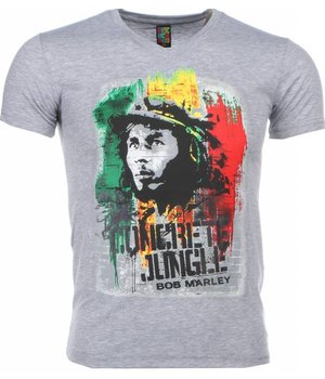 Mascherano Camisetas - Bob Marley Concrete Jungle Print - Gris