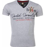 David Mello Camisetas - Squadra Azzura Bordado Camiseta Italiano hombre - Gris