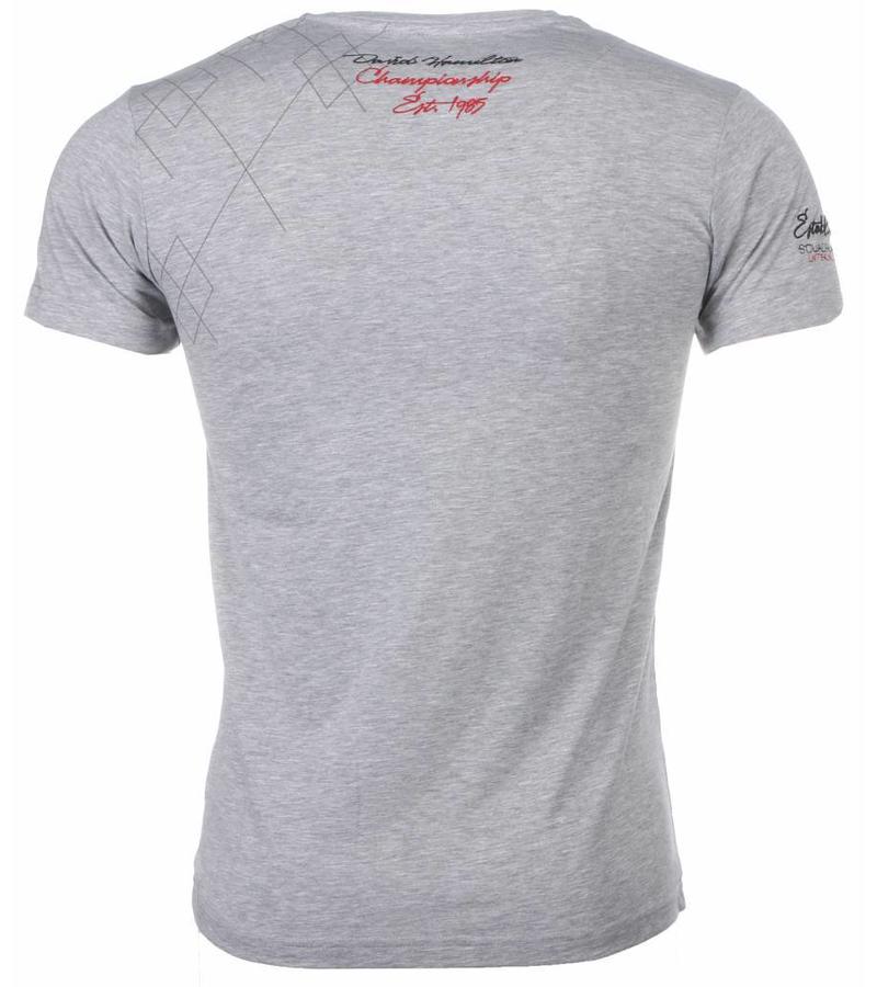 David Mello Camisetas - Squadra Azzura Bordado Camiseta Italiano hombre - Gris