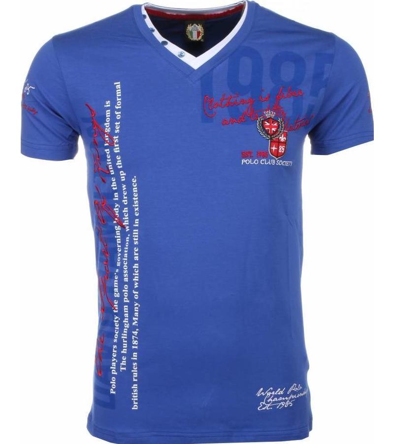 David Mello Camisetas - Club Polo Bordado Camiseta Italiano hombre - Azul