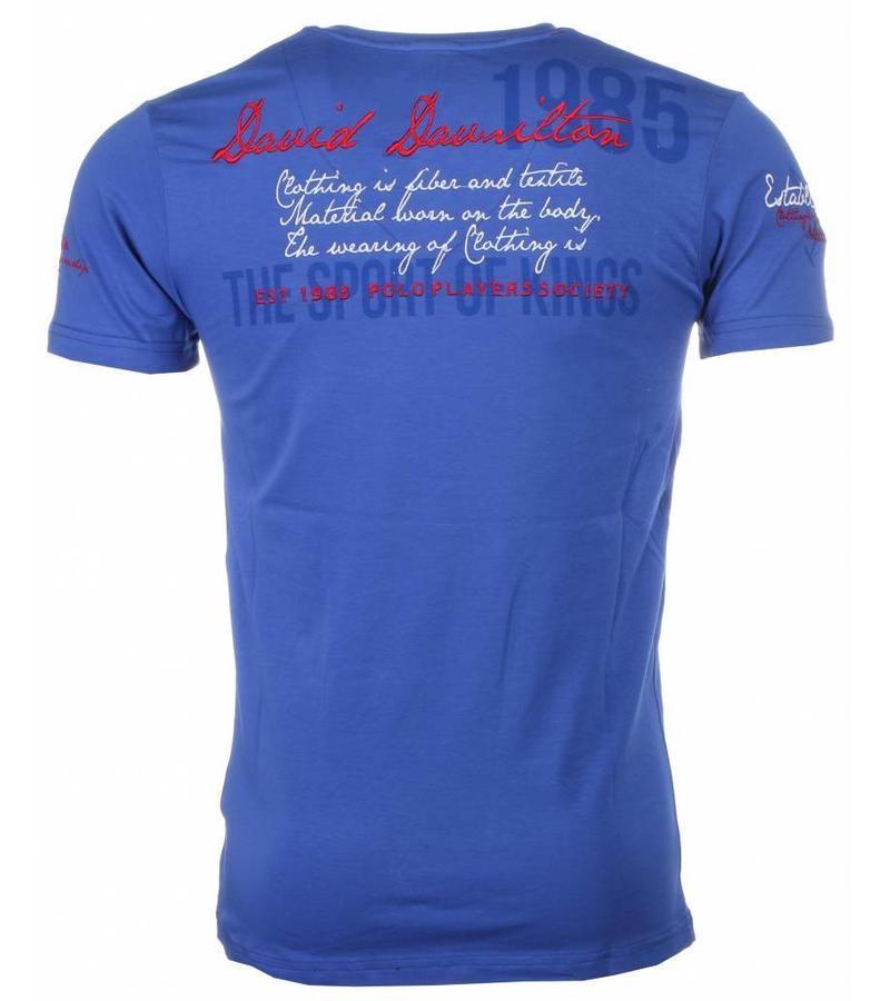 David Mello Camisetas - Club Polo Bordado Camiseta Italiano hombre - Azul