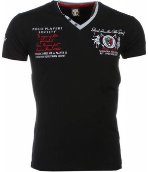 David Mello Camisetas - Club Polo Players Camiseta Italiano hombre - Negro