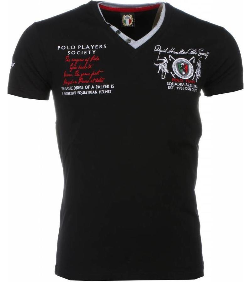 David Mello Camisetas - Club Polo Players Camiseta Italiano hombre - Negro