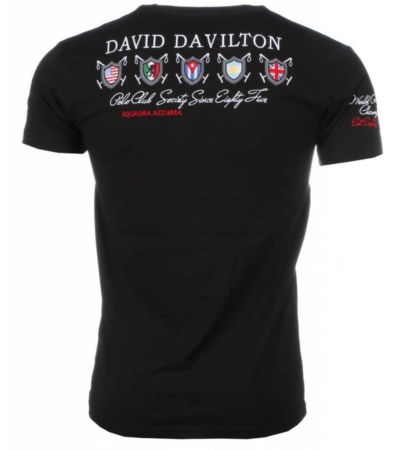 David Mello Camisetas - Club Polo Players Camiseta Italiano hombre - Negro