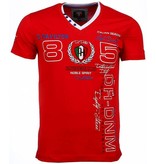 David Mello Camisetas - Club Automobile bordado Camiseta Italiano hombre - Rojo