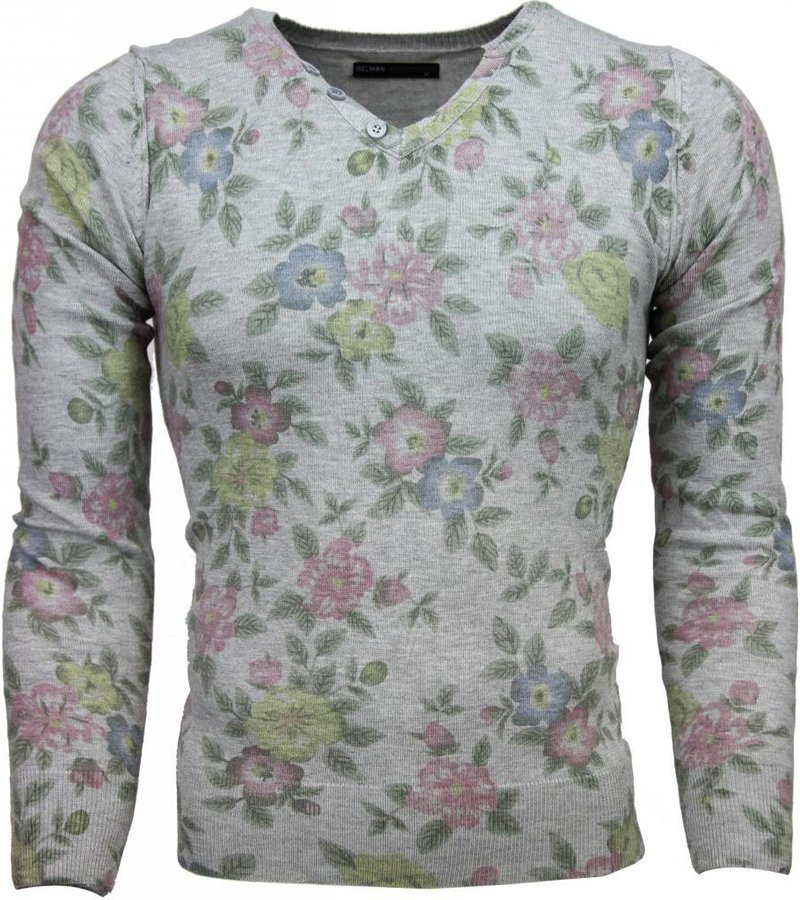 Belman Jersey - Motivo Floral Jersey hombre - Gris Claro