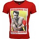 Camisetas - Muhammad Ali Stamp Print - Rojo