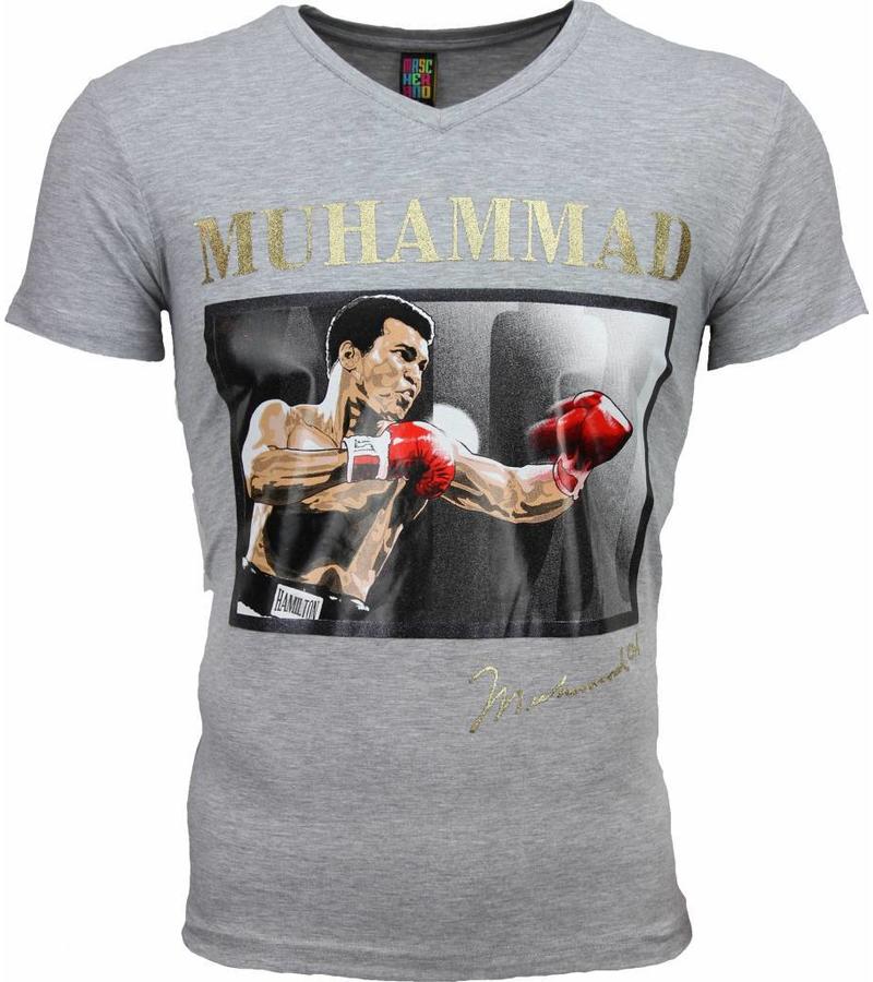 Mascherano Camisetas - Muhammad Ali Glossy Print - Gris