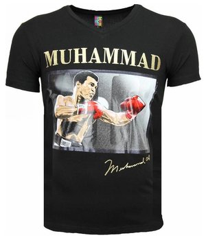 Mascherano Camisetas - Muhammad Ali Glossy Print - Negro