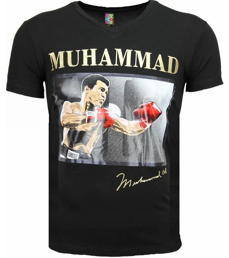 Mascherano Camisetas - Muhammad Ali Glossy Print - Negro