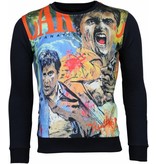 Local Fanatic Sudaderas - Scarface Cartoon Sudaderas hombre - Azul