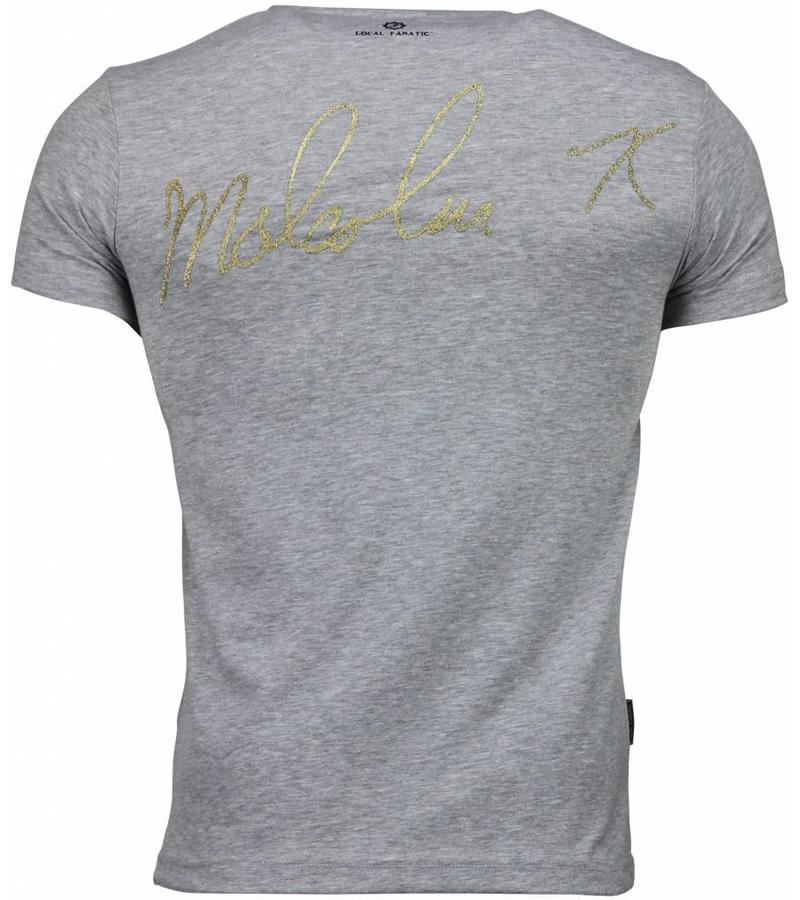 Local Fanatic Camisetas - Malcolm X Camisetas Personalizadas - Gris