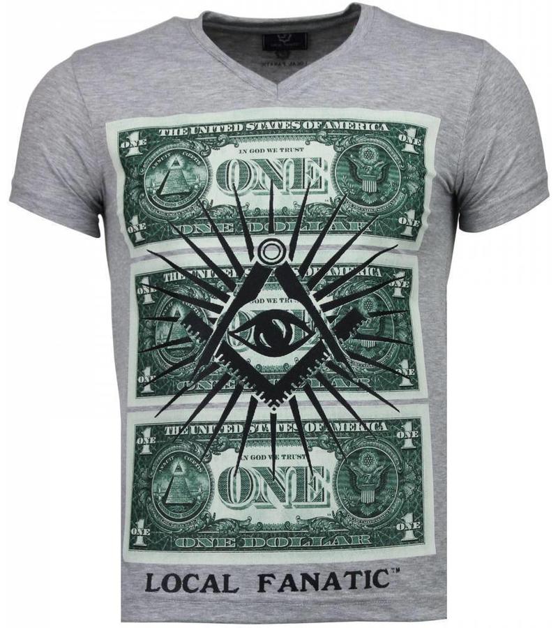 Local Fanatic Camisetas - One Dollar Eye Camisetas Personalizadas - Gris