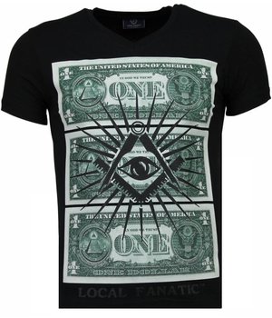 Local Fanatic Camisetas - One Dollar Eye Camisetas Personalizadas - Negro