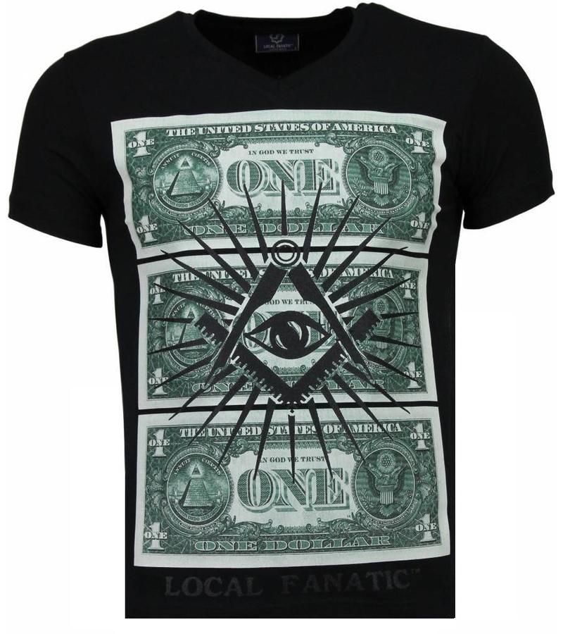 Local Fanatic Camisetas - One Dollar Eye Camisetas Personalizadas - Negro