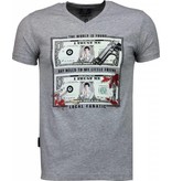 Local Fanatic Camisetas - Scarface Dollar Camisetas Personalizadas - Gris