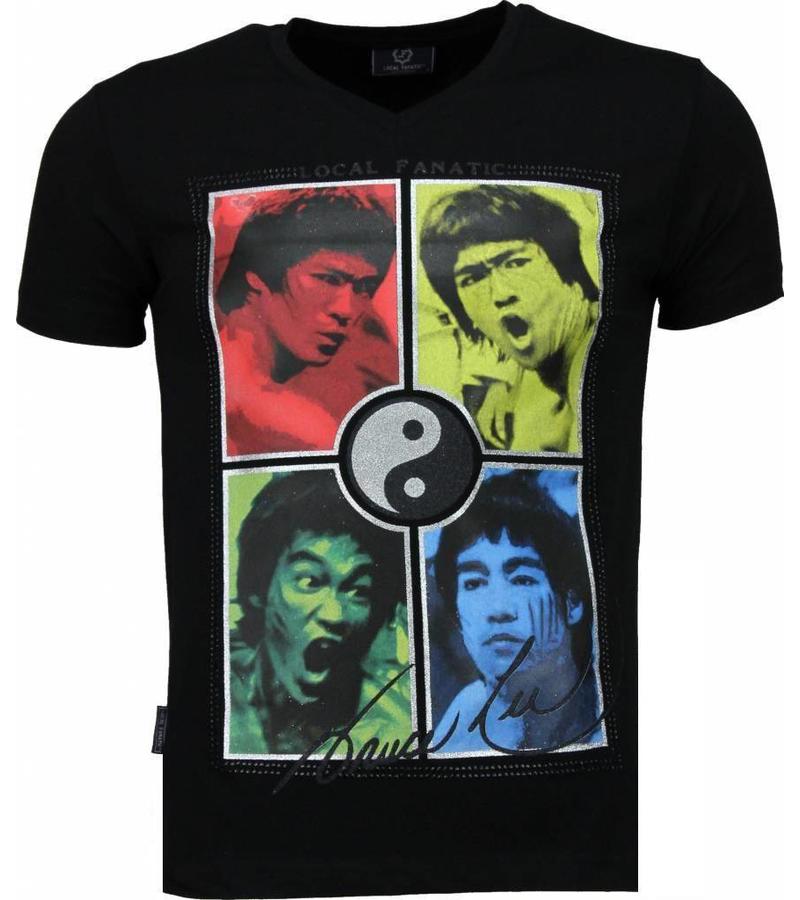 Local Fanatic Camisetas - Bruce Lee Ying Yang  Camisetas Personalizadas - Negro