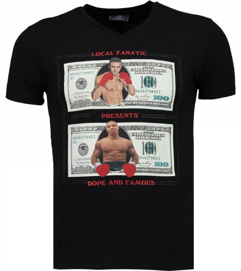 Local Fanatic Camisetas - Golden Boy vs Iron Mike  Camisetas Personalizadas - Negro