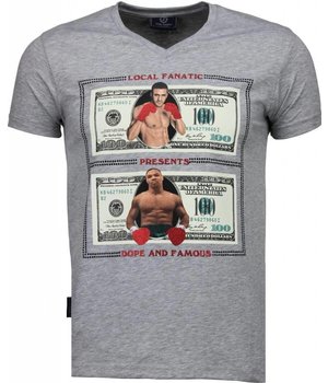 Local Fanatic Camisetas - Golden Boy vs Iron Mike  Camisetas Personalizadas - Gris