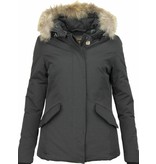 Beluomo Parkas mujer - Mujeres Abrigos De Invierno - Capucha pelo Pequeña - Negro