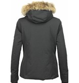 Beluomo Parkas mujer - Mujeres Abrigos De Invierno - Capucha pelo Pequeña - Negro