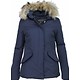 Parkas mujer - Mujeres Abrigos de Invierno - Capucha pelo Grande - Short Wooly - Azul