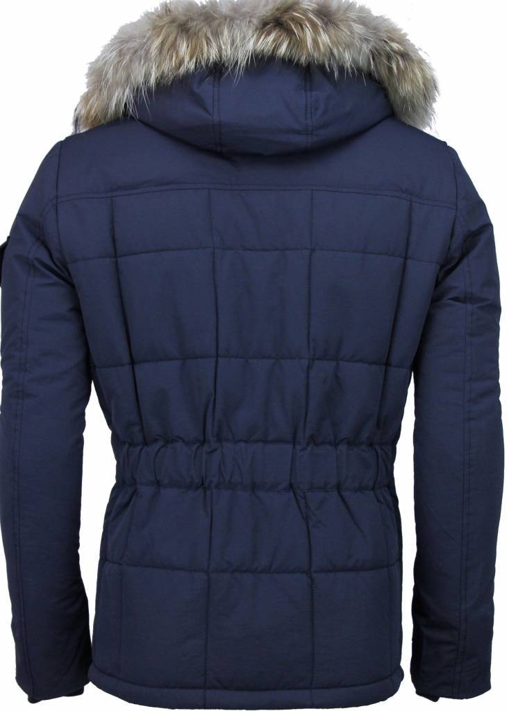 Parkas Azul, Parka Hombre capucha pelo