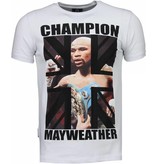 Local Fanatic Camisetas - Mayweather Rhinestone Camisetas Personalizadas  - Blanco