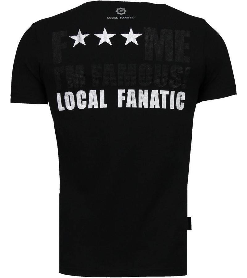 Local Fanatic Camisetas - Kim Kardashian Rhinestone Camisetas Personalizadas - Negro