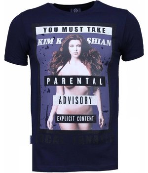 Local Fanatic Camisetas - Kim Kardashian Rhinestone Camisetas Personalizadas - Azul