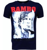 Local Fanatic Camisetas - Rambo Rhinestone Camisetas Personalizadas - Azul