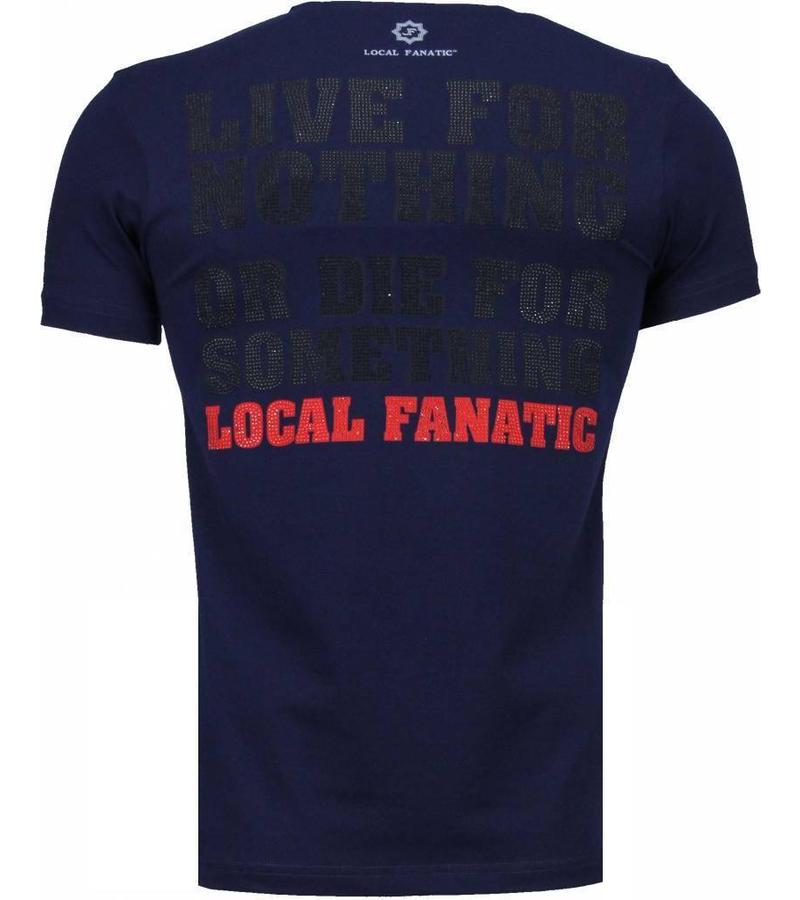 Local Fanatic Camisetas - Rambo Rhinestone Camisetas Personalizadas - Azul