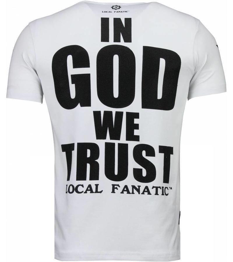 Local Fanatic Camisetas - Trust In My Power Rhinestone Camisetas Personalizadas - Blanco