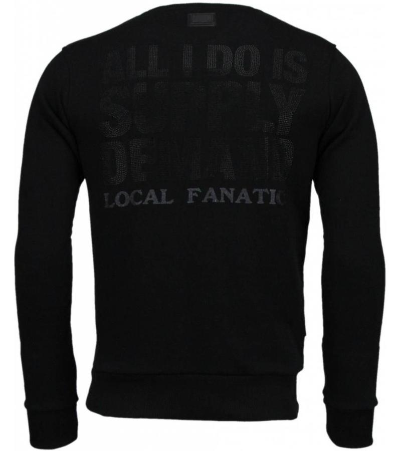 Local Fanatic Sudaderas - Al Capone Rhinestone Sudaderas hombre - Negro