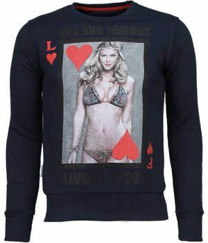 Local Fanatic Sudaderas - Hot & Famous Poker Refaeli Sudaderas hombre - Azul