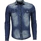 Camisas vaqueras – Slim-fit Manga Larga Caballero - Basico Denim - Azul