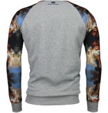 Local Fanatic Sudaderas - Rozen Skull Arm Motive Sudaderas hombre - Gris