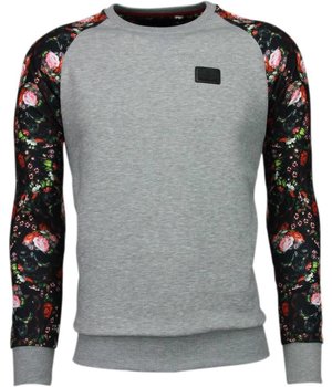 Local Fanatic Sudaderas - Rozen Skull Arm Motive Sudaderas hombre - Gris