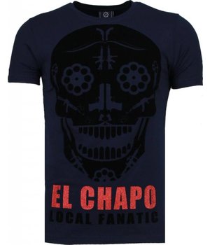 Local Fanatic Camisetas - El Chapo Flockprint Camisetas Personalizadas - Azul