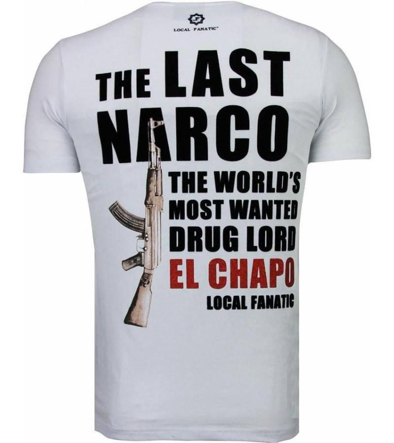 Local Fanatic Camisetas - El Chapo Flockprint Camisetas Personalizadas  - Blanco