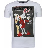 Local Fanatic Camisetas - Playtoy Bunny Rhinestone Camisetas Personalizadas - Blanco