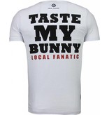 Local Fanatic Camisetas - Playtoy Bunny Rhinestone Camisetas Personalizadas - Blanco