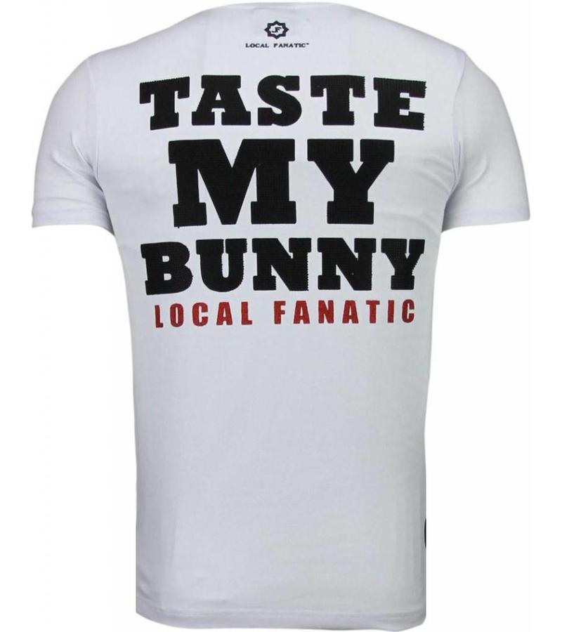 Local Fanatic Camisetas - Playtoy Bunny Rhinestone Camisetas Personalizadas - Blanco