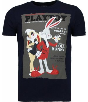 Local Fanatic Camisetas - Playtoy Bunny Rhinestone Camisetas Personalizadas - Azul