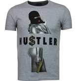 Local Fanatic Camisetas - Hustler Rhinestone Camisetas Personalizadas - Gris