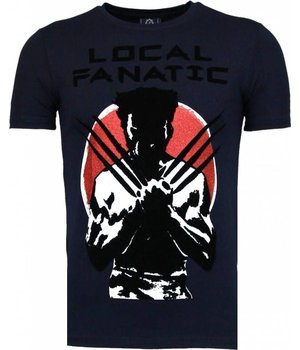 Local Fanatic Camisetas - Wolverine Flockprint Camisetas Personalizadas - Azul